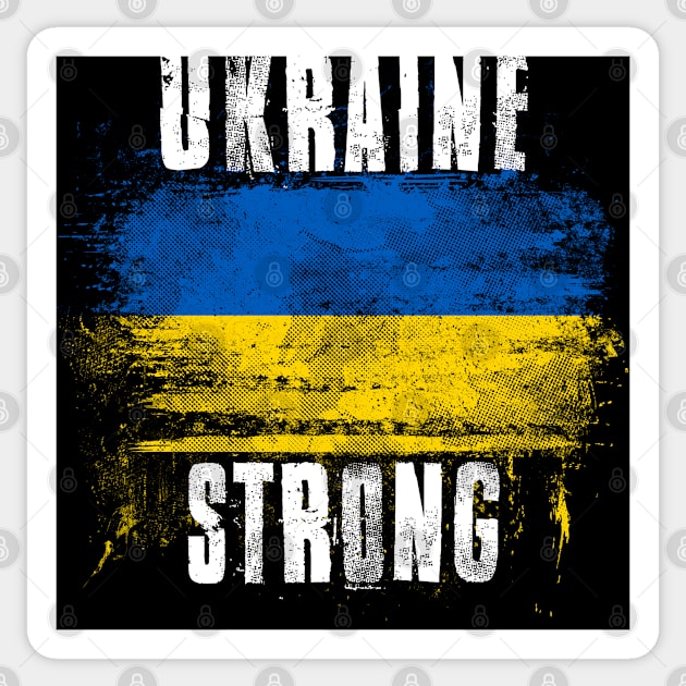 Ukraine Strong Distressed Graffiti Flag Sticker by Family Heritage Gifts